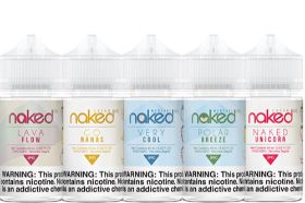Naked100 E-liquid is one of our top selling e-liquids. This vapor liquid is available in a sizes of 60ml with nicotine strengths of 0mg, 3mg, 6mg, 12mg. it also have 70/30 VG/PG mix that will provide you with excellent flavor and clouds. Our exemplary e-juice has an entirely heavenly taste which vapor fans want to die for! All Melon (All Melon), combines the sweet and juicy taste of Watermelon, the smooth and crispiness of Honeydew, with the tangy and sweetness of Cantaloupe. All three melons are perfectly mixed for every melon lover’s dream. Amazing Mango (Mango) is a delicious blend of Peaches, sugary creams, and perfectly ripe mangos. Amazing Mango is an amazing and spectacular all-day e-liquid with a 70/30 VG/PG mix that will provide you with excellent flavor and clouds. American Patriot (American Patriot) ﻿takes you on a ride with a classic tobacco cut, featuring a full bodied rich tobacco blend with firm, full rounded, and distinct notes that pay homage to the most legendary of tobacco flavors Azul Berries (Azul Berries) is seductively smooth and creamy, presenting an exquisite flavor consisting of juicy and ripe Blueberry and a subtle undertone of Raspberry mixed with a cream blend specifically crafted to bring out and accentuate this delicious mixed berry flavor. ﻿Berry Belts - Straw Lime (Straw Lime) takes sweet and juicy strawberry flavors, drizzled with sugar, with a touch of citrus, for a flavor-packed experience. Berry Lush Cream (Pineapple Berry) decadent and fruity, Berry Lush is the definitive blend of crisp and tart Pineapple and sweet and ripe strawberry with a rich cream that adds just the right amount of depth and body. Brain Freeze (Strawberry Pom) is not your typical menthol blend, Brain Freeze combines the rich flavor of strawberry, tartness of a kiwi, and sweet ruby red pomegranates leaving you with a very cool exhale. Cuban Blend (Cuban Blend) is a flavorful, medium bodied, and aromatic, with an expertly balanced composition of the Caribbean's finest tobacco to create a complex yet unbelievably smooth flavor profile with a superb aroma perfect for those looking for a standout all day tobacco vape. Euro Gold (Euro Gold) is an exceptional light body tobacco blend with a flavor profile that has been painstakingly handcrafted to create the smoothest tobacco vape that truly showcases light tobacco's finest notes. Go Nanas (Banana) is a tasty combination of a rich, sweet cream base topped with slices of rich and sweet Banana. Smooth, light yet supremely tasty, Go Nanas is the go to banana flavor on the market. Green Blast (Melon Kiwi) pairs honeydew sweetness with the juicy, fresh tartness of fresh kiwi, finishing with a crispness of a granny smith apple that results in a fruit experience unlike any you've ever had! Green Lemon – Sour Sweet (Lemon) presents a truly stimulating base of refreshing lime infused in soft candy, with a smooth inhale of sweet lime candy and a slight hint of sour on the exhale. Hawaiian Pog (Hawaiian Pog) brings the tropics right to your taste buds, presenting a smooth, refreshing and delicious blend of freshly squeezed Oranges, Passion Fruit's delightfully sweet and tart nectar, and exotically fruity and creamy Guava. Delicious down to the very last drop, Hawaiian POG is truly the year round vape for those looking for a perfectly balanced flavor. Lava Flow by Naked 100 60ML (Lava Flow) provides an escape to that tropical island on your screens background within two puffs. This delicious tropical flavor combination of fresh strawberries, with coconut, and pineapple intoxicate the senses and seduce the taste buds. Naked 100 E-Liquid is not responsible for any limbo dancing that ensues, or the desire to run your toes through sand. Maui Sun by Naked 100 - 60ML (Maui Sun) presents one of the tastiest tropical blends you've ever tried, with a sweet, tangy, and juicy golden pineapple balanced by the smooth and citrusy duo of ripe orange and sweet tangerines. Perfectly balanced with big flavor and exceptional smoothness, Maui Sun will be your new all year vape! Really Berry - Very Berry by Naked 100 - 60ML (Really Berry) delivers the ultimate refreshers with an exhilarating fusion of sweet blueberries combined with the sophistication of blackberries and fresh hints of lemon sugar drizzle. The culmination of sweet and tartness unlike any other. Formerly known as Very Berry. Unicorn by Naked 100 - 60ML (Strawberry Cream) is delivers a sensational flavor profile that is truly mythical, blending a basket of fresh fruits with a sumptuous creamy base that creates a sweet, fruity, and refreshing melody. Yummy Gum by Naked 100 - 60ML (Strawberry Fusion) is a thirst-quenching blend of strawberry bubble gum, with a luscious strawberry infused nicely into the expected bubble gum for a vape unlike any other. NAKED100 ICE Flavors Profile: Amazing Mango Ice begins with a creamy, smooth ice cream base that is topped off with exotic, succulent mango and some sweet, hand picked peaches and some cooling menthol. Frost Bite by Naked 100 – 60ml is a combination of sweet golden pineapple, the smooth and crispiness of honeydew, and the sweet tangy taste of cantaloupe. Blended to perfection with a cool hint of menthol. Lava Flow Ice by Naked 100 60ML provides an escape to that tropical island on your screens background within two puffs. This delicious tropical flavor combination of fresh strawberries, with coconut, and pineapple intoxicate the senses and seduce the taste buds. Naked 100 E-Liquid is not responsible for any limbo dancing that ensues, or the desire to run your toes through sand with menthol finish. Hawaiian POG Ice by Naked 100 Ice - 60ML presents an iced version of the world famous blend of smooth, refreshingly fresh-squeezed Oranges, Passion Fruit's delightfully sweet and tart nectar, and exotically fruity and creamy Guava-- all served on ice! This offers an unmatchable tropical flavor with refreshingly cool undertones. Very Cool by Naked 100 - 60ML comprises of freshly-picked blueberries, tangy blackberries, and juicy raspberries with a hint of tart. The e-liquid bottle conveniently has a dropper for easy refilling of the kit which minimises any loss of the e-liquid as well as a closure for child protection. All of our flavors are American made, and contain only the finest ingredients.**